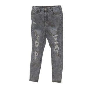 ---  COLUMBIA  Faded Black Destroyed  Skinny Skinnies Mom Jeans Sz 9